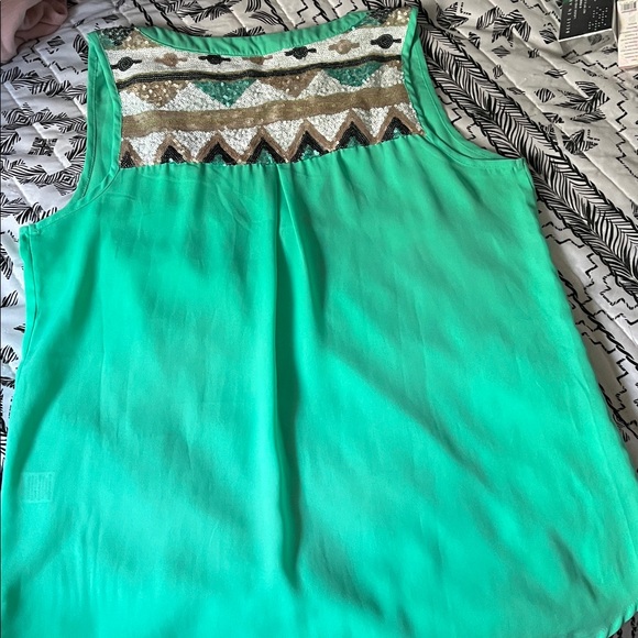 Yahada Beaded Top Blouse Size L - Picture 8 of 11